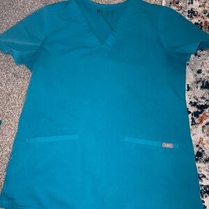 Figs Teal Scrub Top